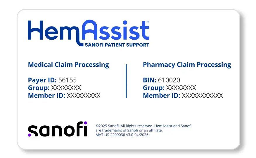 HemAssist copay card image
